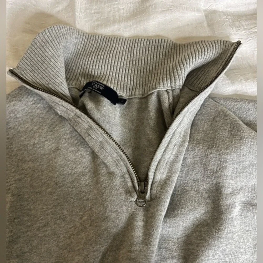J Crew Mens 1/4 zip gray sweater size L